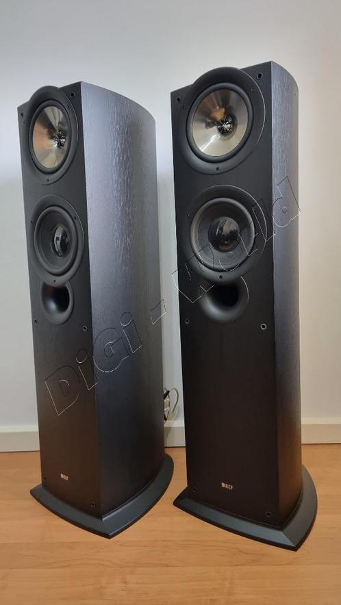 KEF IQ70 in de elegante kleur black ash, Audio, Tv en Foto, Luidsprekers, Zo goed als nieuw, Front, Rear of Stereo speakers, 120 watt of meer