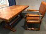 Antieke hardhouten werktafel + stoel, Antiek en Kunst, Antiek | Meubels | Tafels, Ophalen