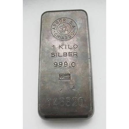 1 Kilo Zilverbaar - Argor S.A. Chiasso, Postzegels en Munten, Edelmetalen en Baren, Zilver, Ophalen of Verzenden