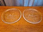 2X Vintage design Nybro bord, 19 cm, Antiek en Kunst, Antiek | Glas en Kristal, Ophalen of Verzenden
