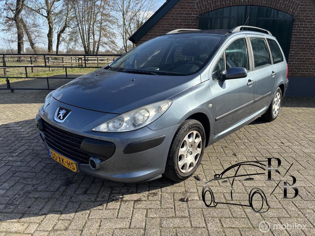 Peugeot 307 Break 1.6-16V D.Sign AC TREKHAAK INRUILKOOPJE!, Stof, Gebruikt, Zwart, 4 cilinders