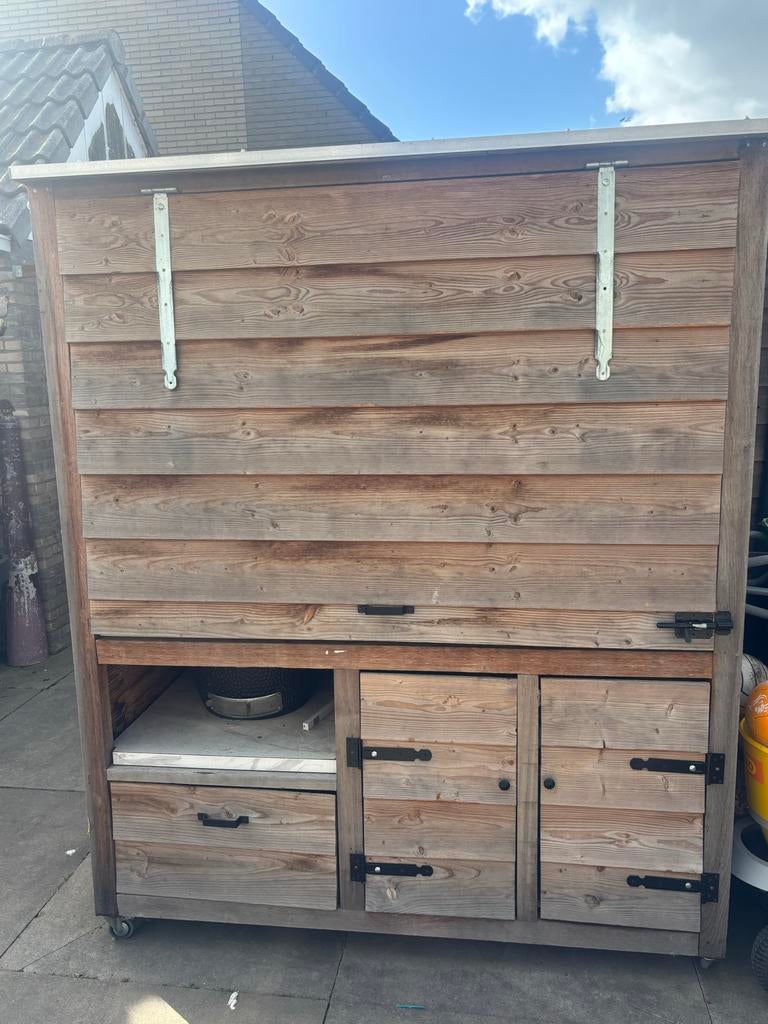 Houten buitenkeuken, Tuin en Terras, Ophalen, Gebruikt, Vrijstaand