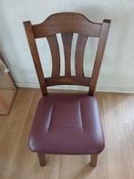 4 eetkamerstoelen met leren zitting, Huis en Inrichting, Overige Huis en Inrichting, Ophalen, Zo goed als nieuw