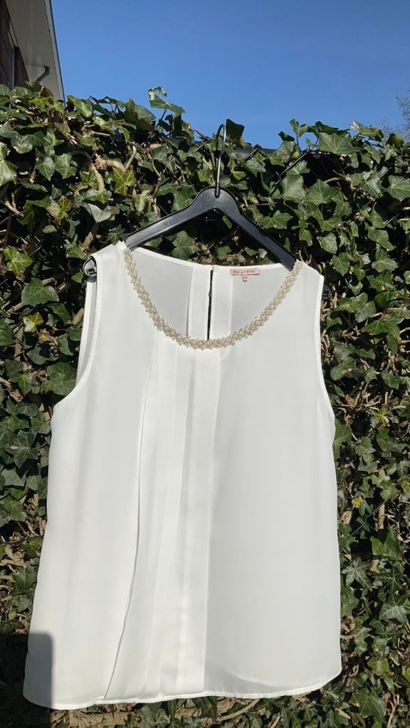 Esqualo top, Maat 38/40 (M), Beige, Ophalen of Verzenden, Zo goed als nieuw