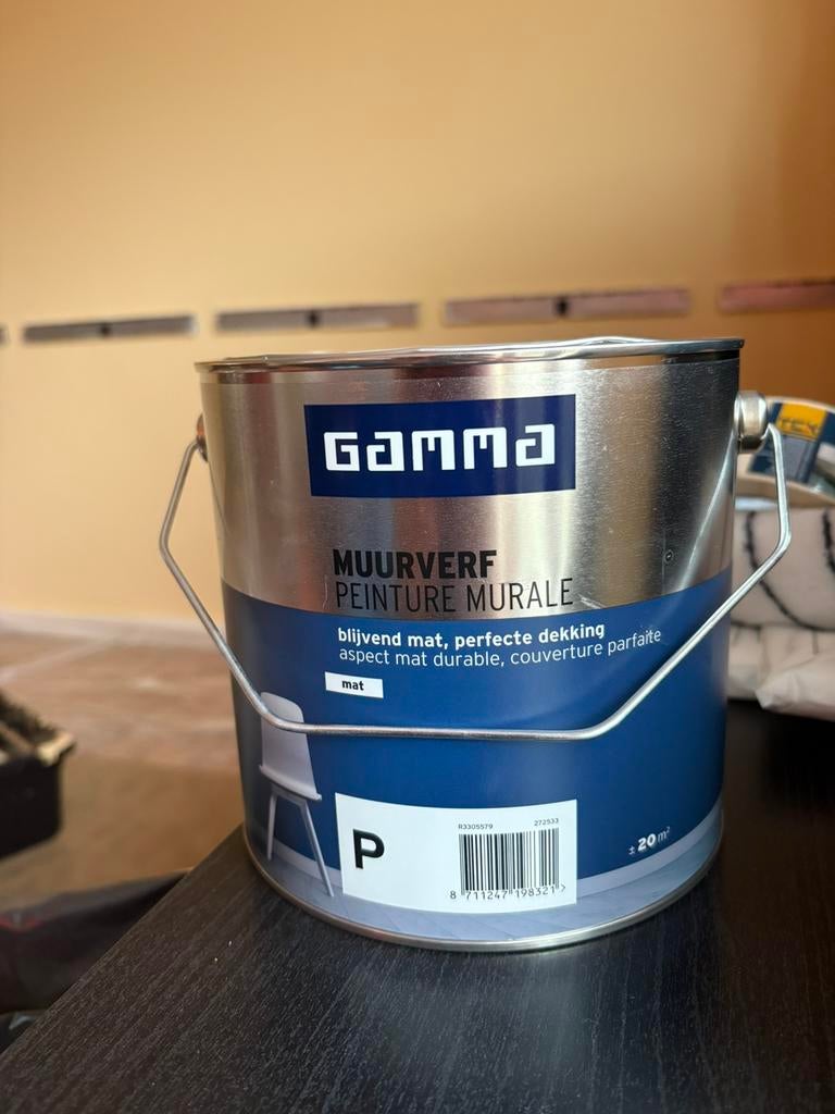 Gamma muurverf mat crème anglaise (zacht geel), Geel, Nieuw, Ophalen of Verzenden, Verf
