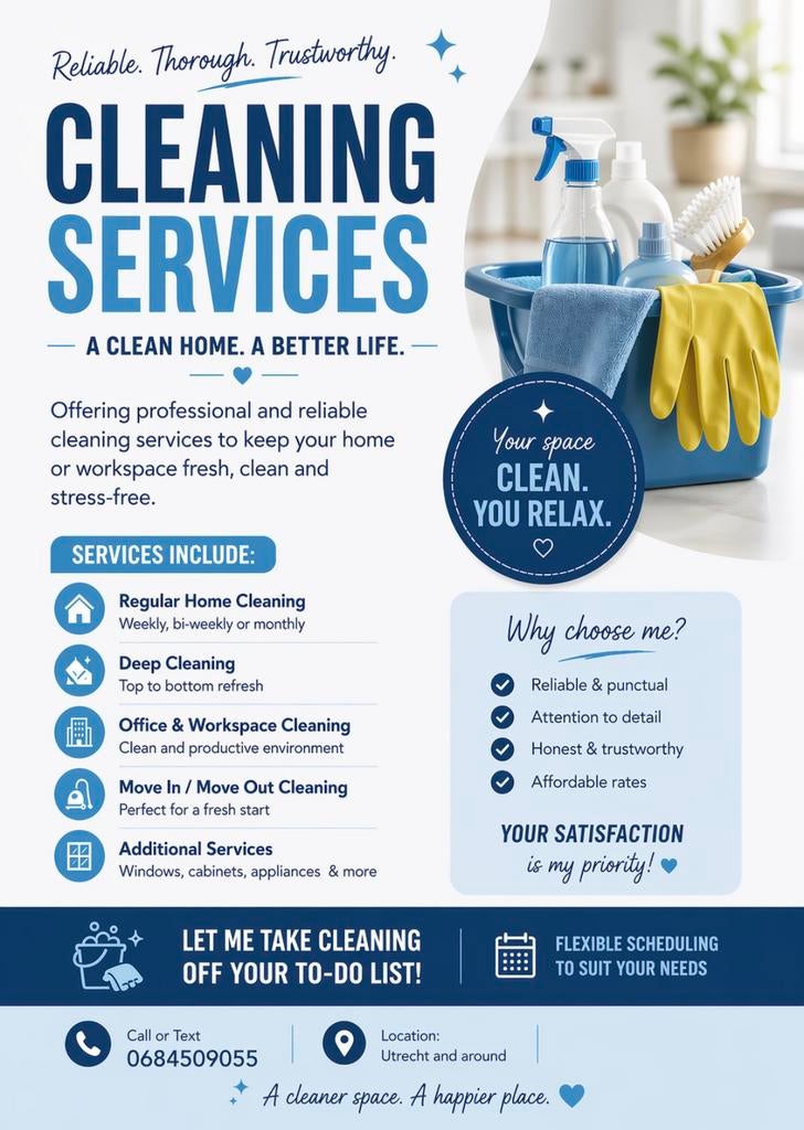 Schoonmaak - Cleaner, 33 - 40 uur, Overige vormen