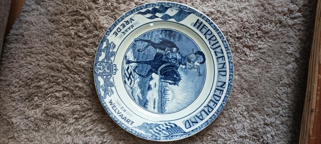 Historisch Delfts Blauw Herdenkingsbord WOII, Ophalen of Verzenden