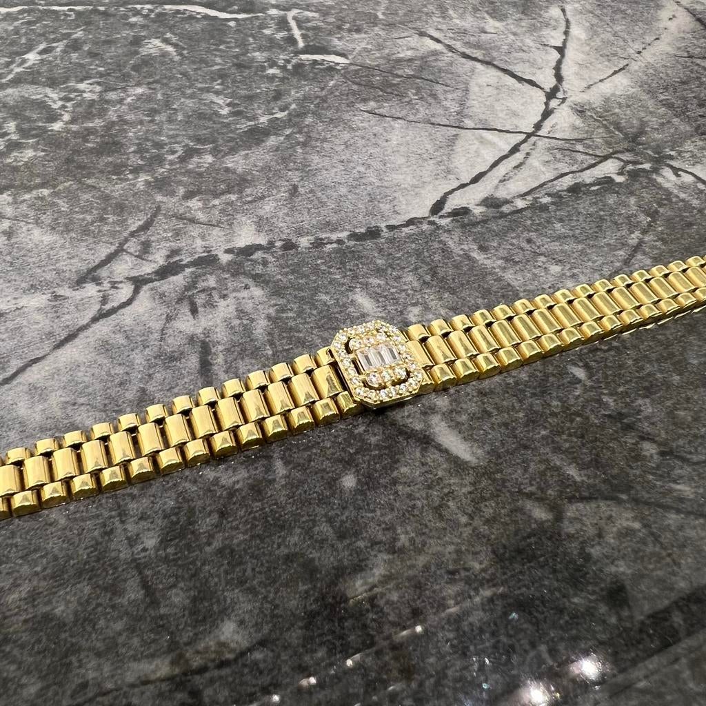 14k gouden armband rolex schakel dames, Sieraden, Tassen en Uiterlijk, Armbanden, Ophalen of Verzenden