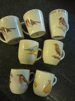 Mokken kopjes met vogels, francien, Jet, Gebruikt, Keramiek, Ophalen of Verzenden, Overige stijlen