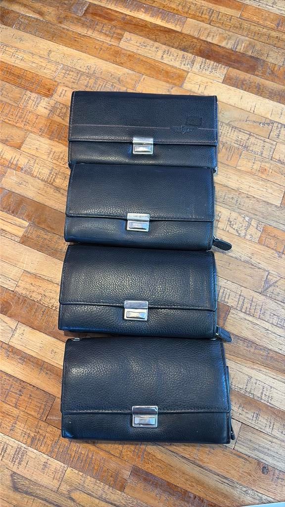 Leren portemonnee met veel vakken voor werk of dagelijks geb, Overige merken, Gebruikt, Zwart, Ophalen of Verzenden