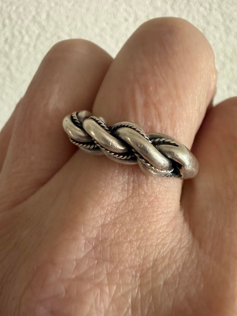 H160/Massief Zilveren Vintage Viking Ring 18 3/4, 18 tot 19, Gebruikt, Verzenden, X