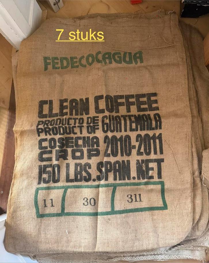 15 Koffie zakken, Hobby en Vrije tijd, Stoffen en Lappen, Zo goed als nieuw, Katoen, 120 cm of meer, 30 tot 200 cm, Overige kleuren