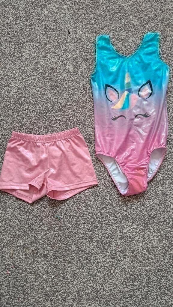 Turnpakje unicorn, Sport en Fitness, Turnen, Kindermaat 122 t/m 140, Ophalen of Verzenden, Zo goed als nieuw, Turnpak(je)