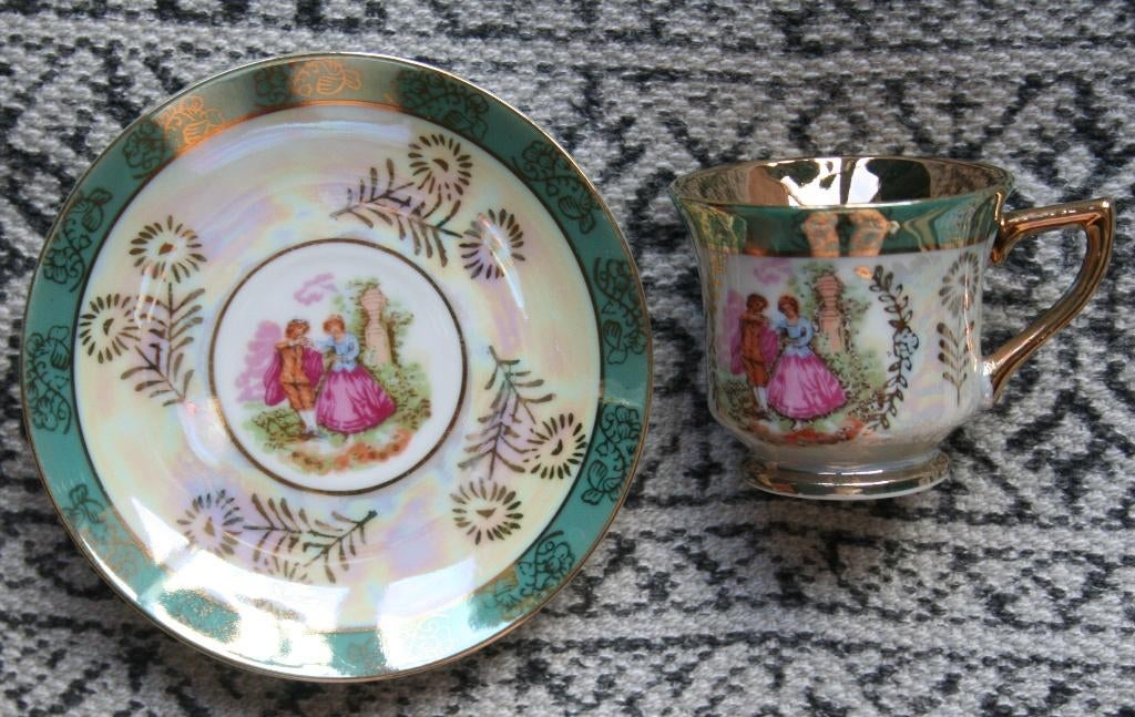 VERSAILLES Style kop en schotel porselein, Verzenden, Zo goed als nieuw, Porselein, Kop en/of schotel