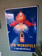 Emaille bord spa, Ophalen of Verzenden, Zo goed als nieuw, Reclamebord