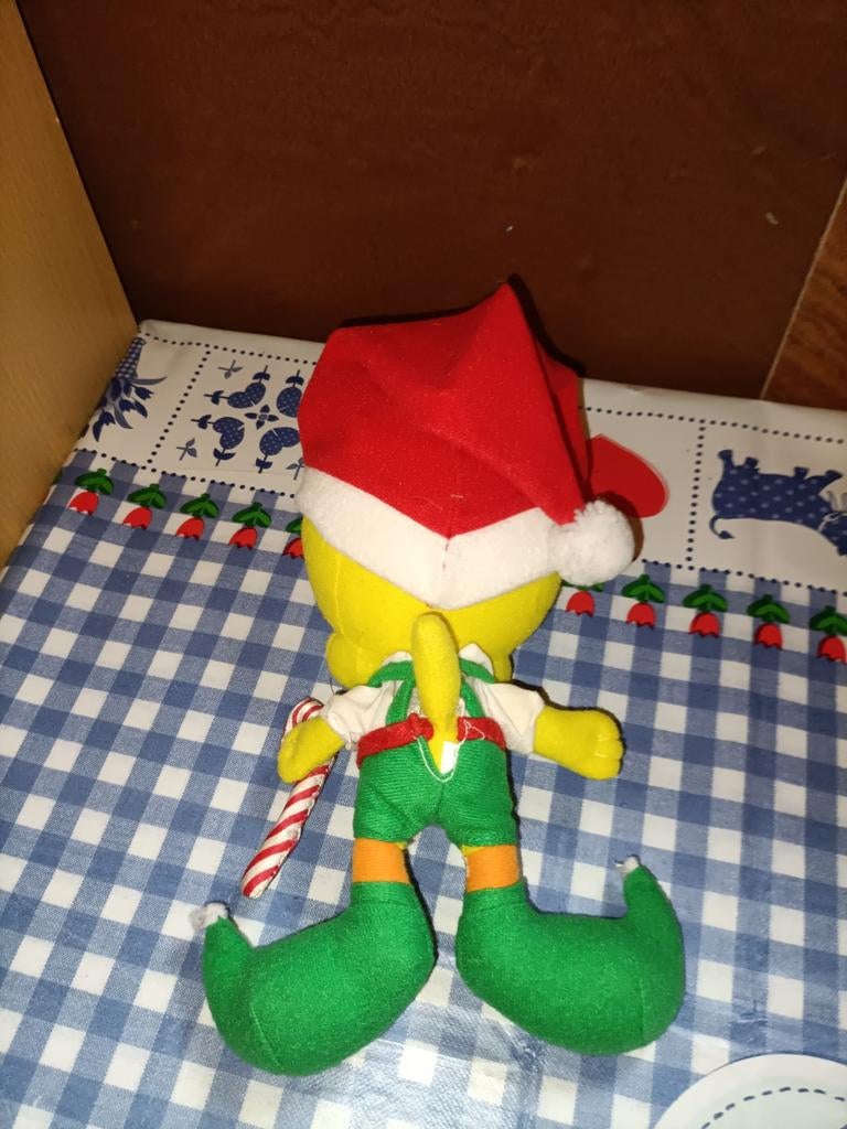 Tweety knuffel kerst elf Looney Tunes 28 cm groot, Ophalen of Verzenden, Zo goed als nieuw, Overige typen