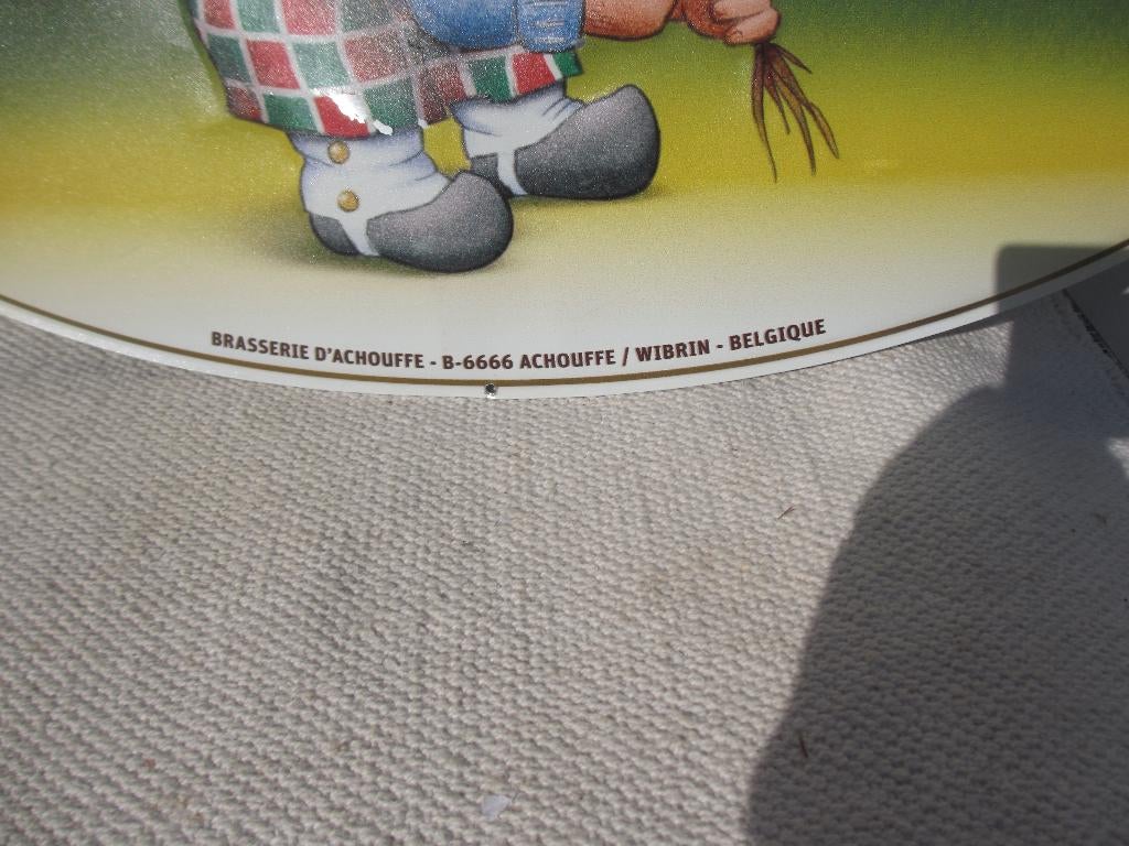 Reclamebord McChouffe MANCAVE of KINDERKAMER, Verzamelen, Ophalen of Verzenden, Gebruikt, Reclamebord, Plaat of Schild, Overige merken