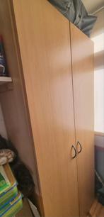 Houten kledingkast met twee deuren, Huis en Inrichting, Kasten | Kledingkasten, Ophalen, Gebruikt, 200 cm of meer, 50 tot 100 cm