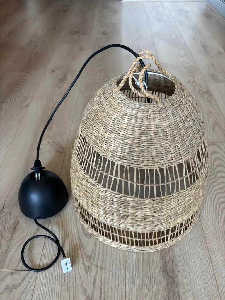 IKEA Torared lampenkap met snoer - 36 cm, Huis en Inrichting, Lampen | Lampenkappen, Ophalen, 25 tot 50 cm, Beige, Rond