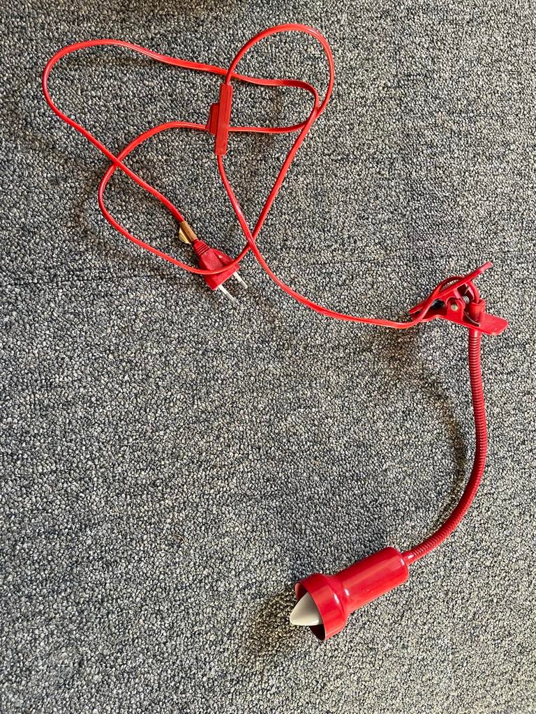 Leuke rode knijp lamp, eighties, Ophalen of Verzenden, Gebruikt