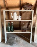 Brocante oud Frans houten proviand rek / wandrek, Ophalen