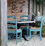 Leuke "Griekse" stoeltjes, Ophalen, Gebruikt, Blauw, Vier