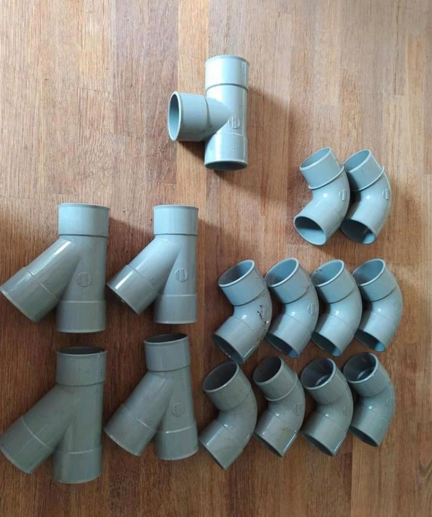 Partij PVC afvoer fittingen, Doe-het-zelf en Verbouw, Buizen en Afvoer, Ophalen of Verzenden