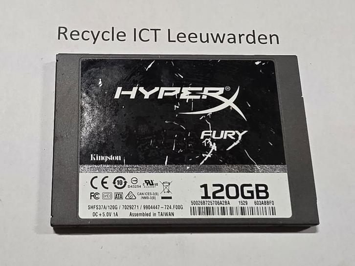 Kingston 120gb ssd laptop hdd hardeschijf hyper x, Computers en Software, Harde schijven, Gebruikt, Laptop, Intern, SSD, SATA