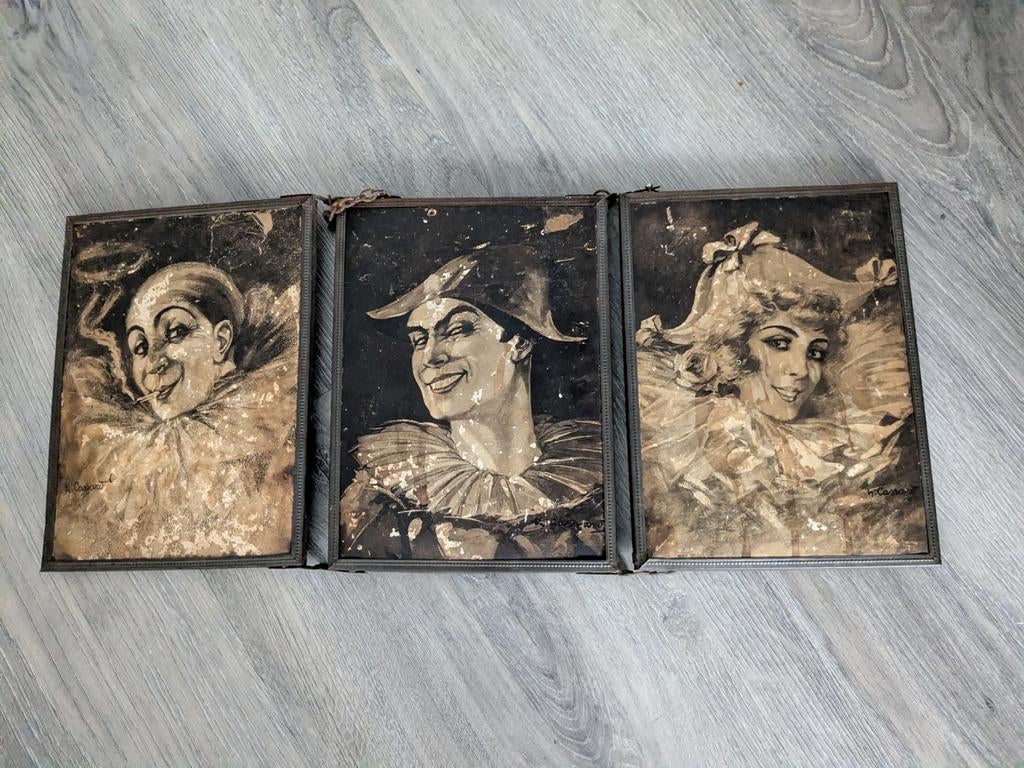 Drieluik van Franse brocante scheerspiegel., Ophalen of Verzenden, Huis en Inrichting
