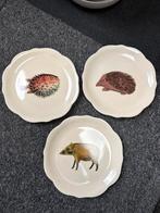 3 ontbijtbordjes met dieren, Ophalen, Keramiek, Zo goed als nieuw, Bord(en)