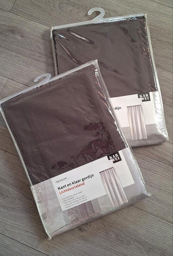 Kant en klaar Gordijnen grijs voor rail en roede, Ophalen of Verzenden, Grijs, 200 cm of meer