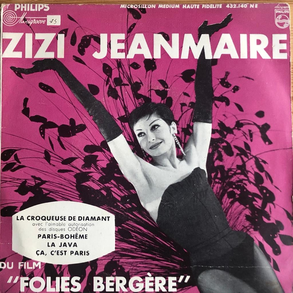 1957    Zizi Jeanmaire                   Folies Bergère EP, Verzenden, Filmmuziek en Soundtracks, 7 inch, Zo goed als nieuw