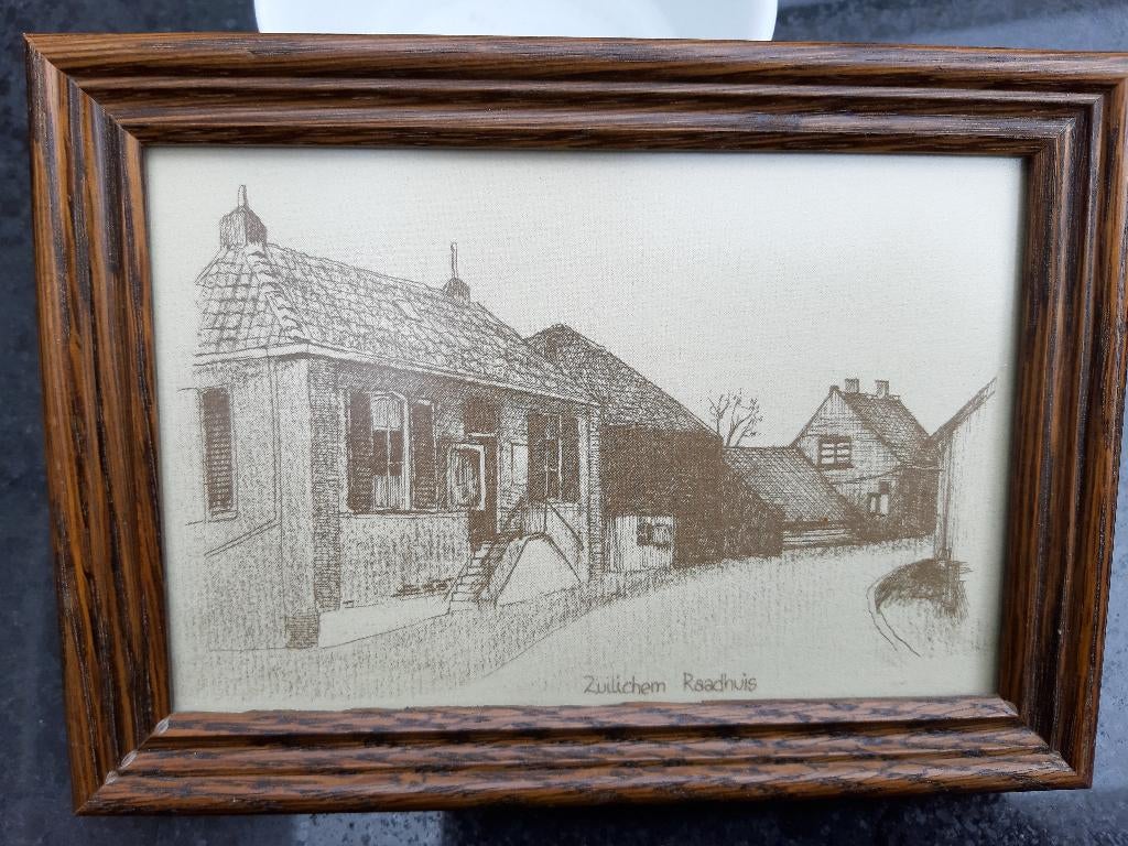 Pentekening Raadhuis Zuilichem, Antiek en Kunst, Ophalen of Verzenden