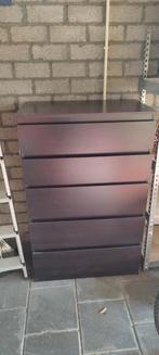Bruin-zwarte ladekast met 5 lades - 70x40x112cm, Huis en Inrichting, Kasten | Ladekasten, Ophalen, Gebruikt, 5 laden of meer, 100 tot 150 cm