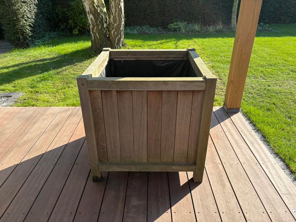 Hardhouten plantenbak 80x80x80 cm, Ophalen, Gebruikt, Vierkant, 60 tot 100 cm