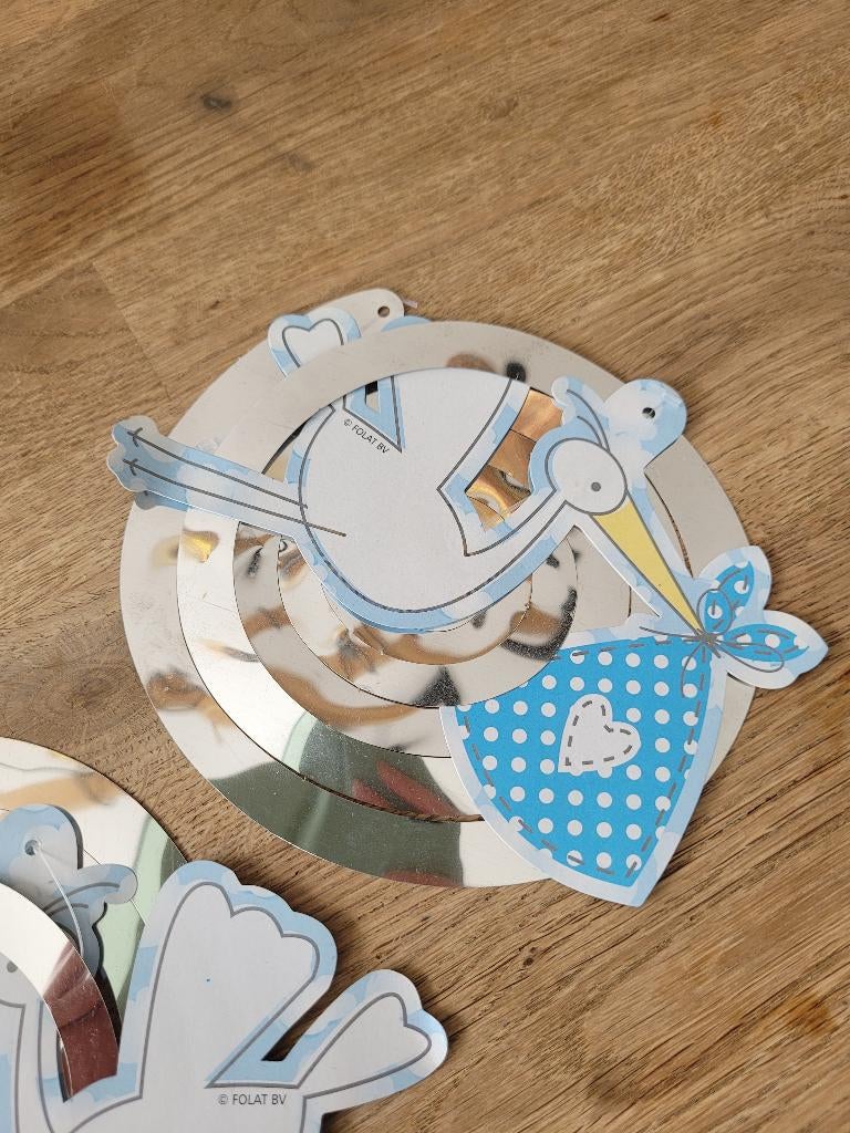 Geboorteslinger + versiering, Ophalen, Zo goed als nieuw, Geboortebord