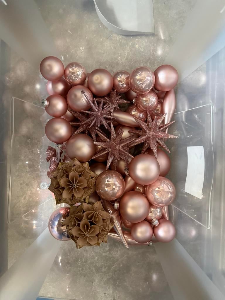 Roze kerstballen en ornamenten, Ophalen, Nieuw