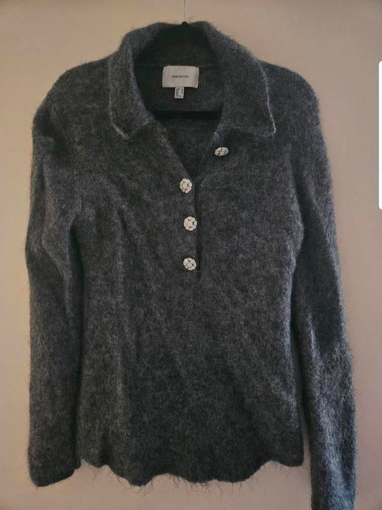 H&M wollen donkergrijze trui M, Kleding | Dames, Maat 38/40 (M), H&M, Ophalen of Verzenden, Zo goed als nieuw