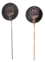 2 speldjes metaal en emaille van PTT Post muziek, Verzenden, Zo goed als nieuw, Overige onderwerpen, Speldje of Pin