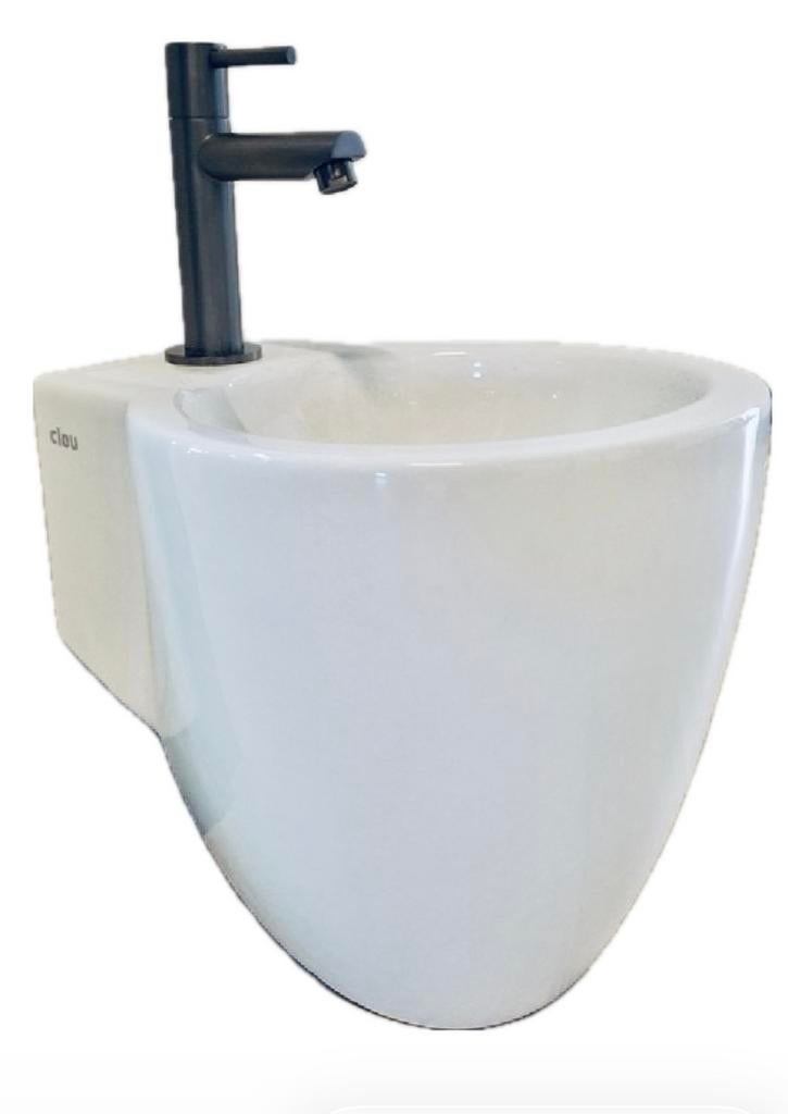 Clou Flush 6 fontein 27x31,5cm keramiek glans wit, Ophalen, Zo goed als nieuw, Wastafel