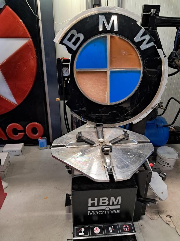 Kapot originele BMW 92cm logo lichtbakplaat nog steeds leuk!, Ophalen, Reclamebord, Eu, Gebruikt