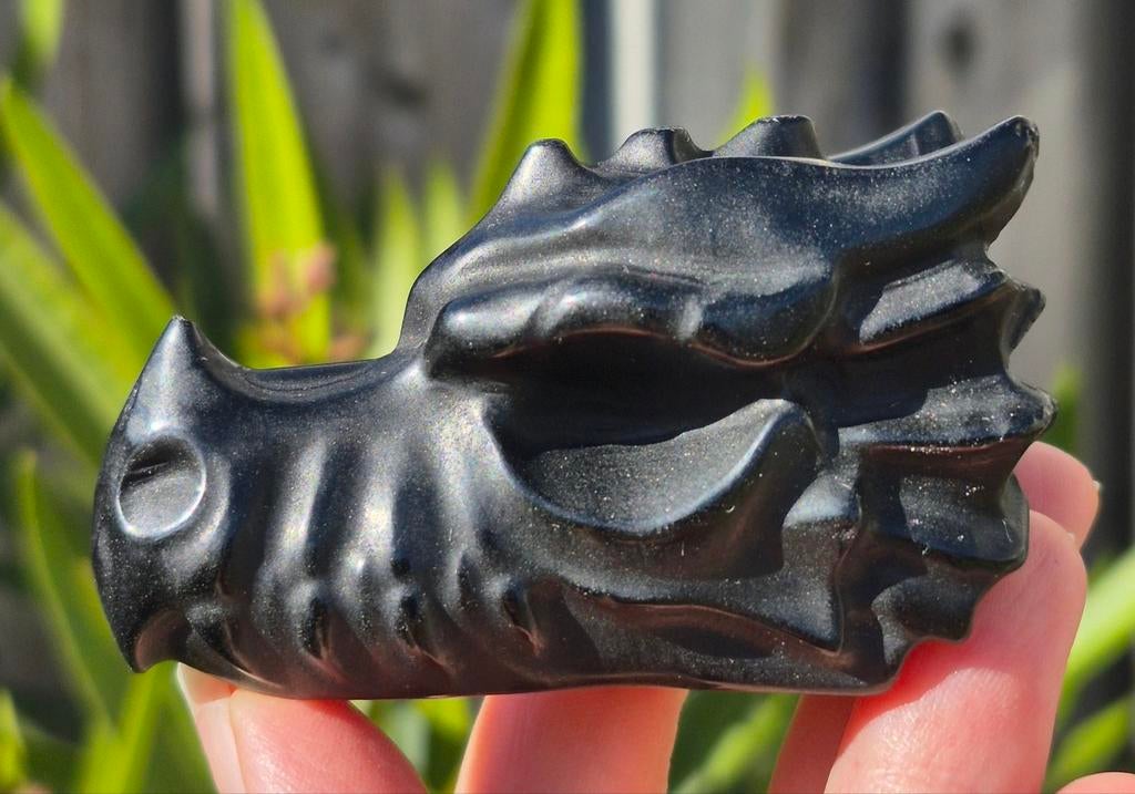 Obsidiaan drakenhoofd, Verzamelen, Mineralen en Fossielen, Ophalen of Verzenden