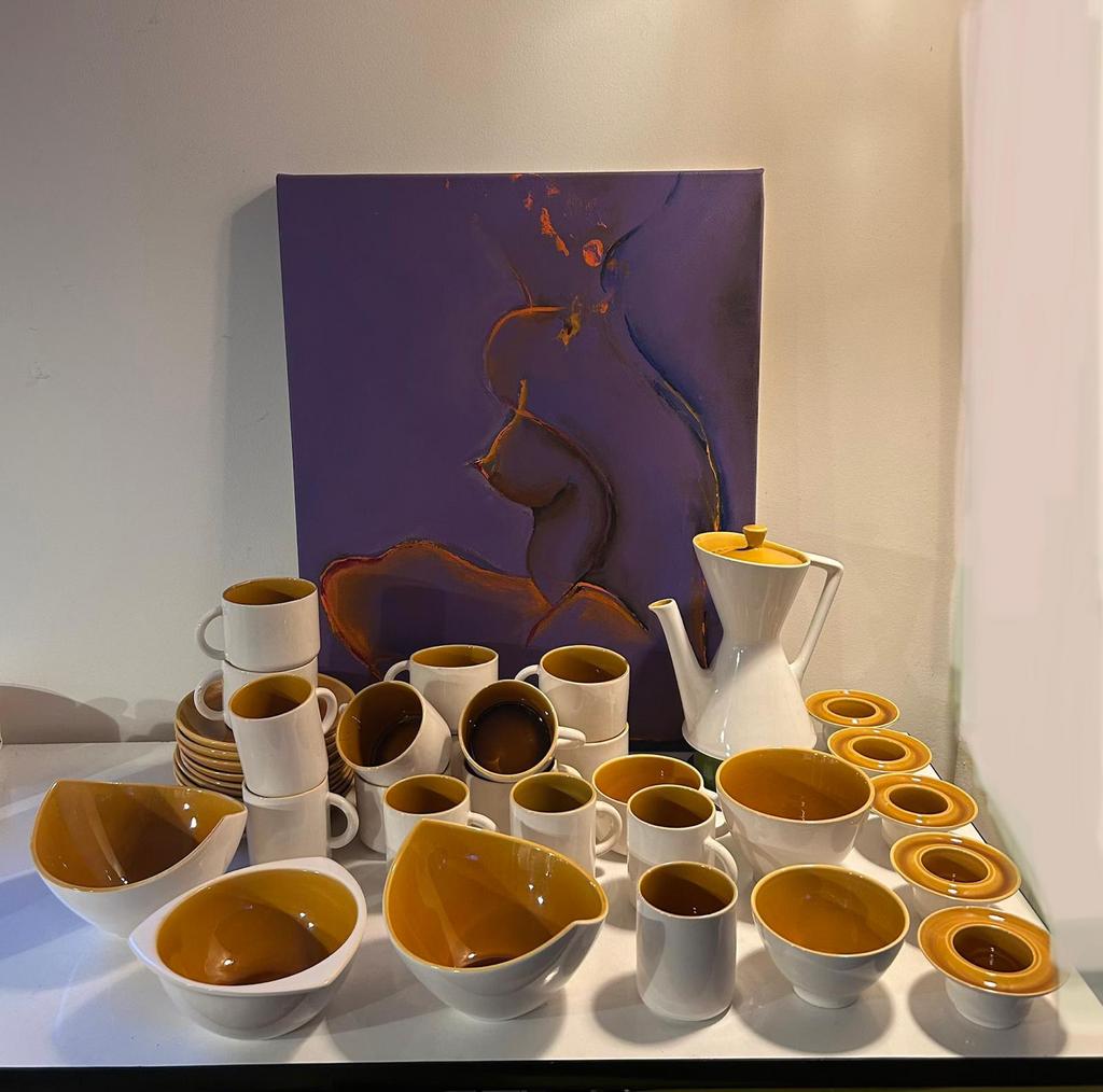 Vintage servies van De Driehoek Huizen oa Tulipe, Ophalen of Verzenden