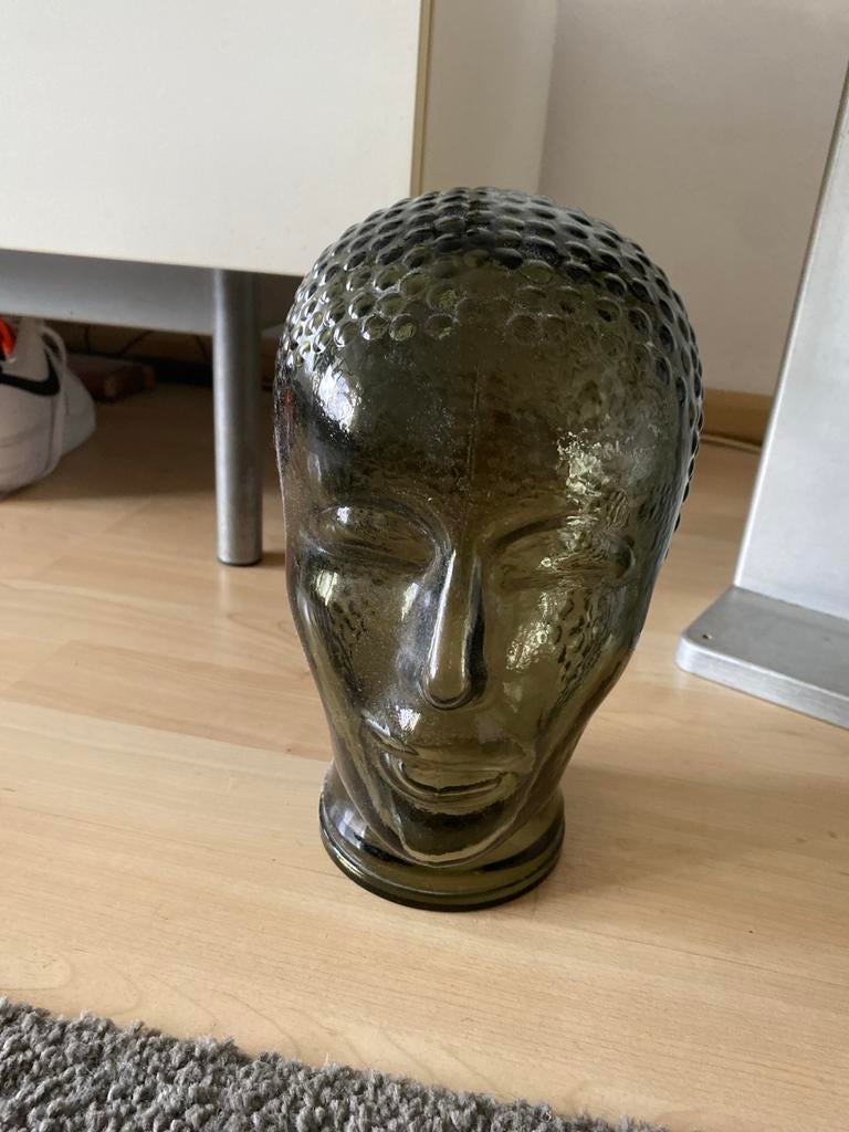 Glazen hoofd retro jaren 70, Antiek en Kunst, Antiek | Glas en Kristal, Ophalen of Verzenden