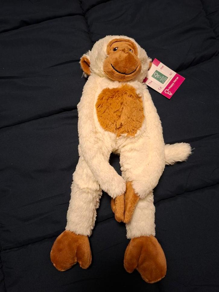 Nieuwe aap met kaartje met zelfgemaakte kleding, Verzamelen, Beren en Cherished Teddies, Nieuw, Stoffen beer, Overige merken, Ophalen