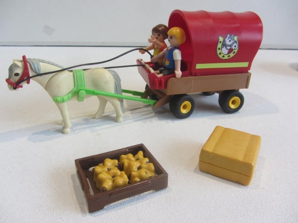 Playmobil Pony met huifkar – 5228, Ophalen of Verzenden, Gebruikt, Complete set