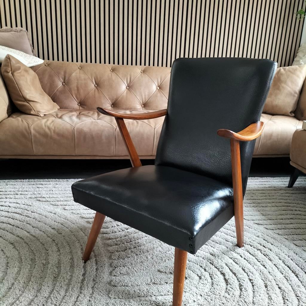 "Louis van Teeffelen" Vintage Mid Century fauteuil, Ophalen