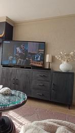 Dressoir Omaha zwart mangohout 220 cm breed - Nieuwstaat, Ophalen, Zo goed als nieuw, 200 cm of meer, 25 tot 50 cm