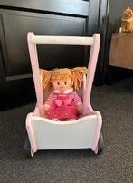 Houten poppenwagen met pop, Ophalen, Zo goed als nieuw, Babypop