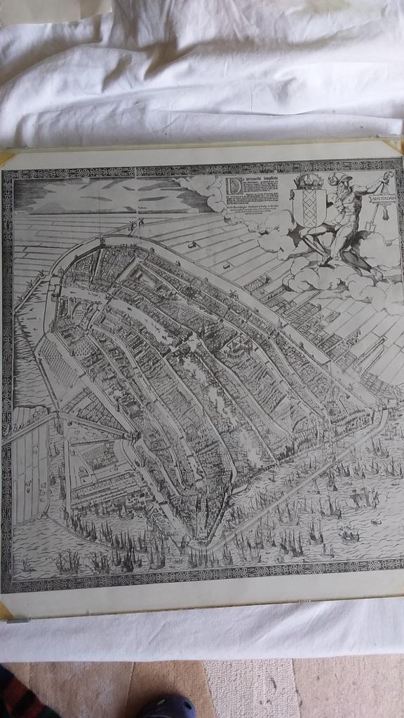 Oudste kaart van Amsterdam 1544 Cornelis Anthonisz stadskaar, Boeken, Voor 1800, Ophalen of Verzenden, Nederland, Landkaart